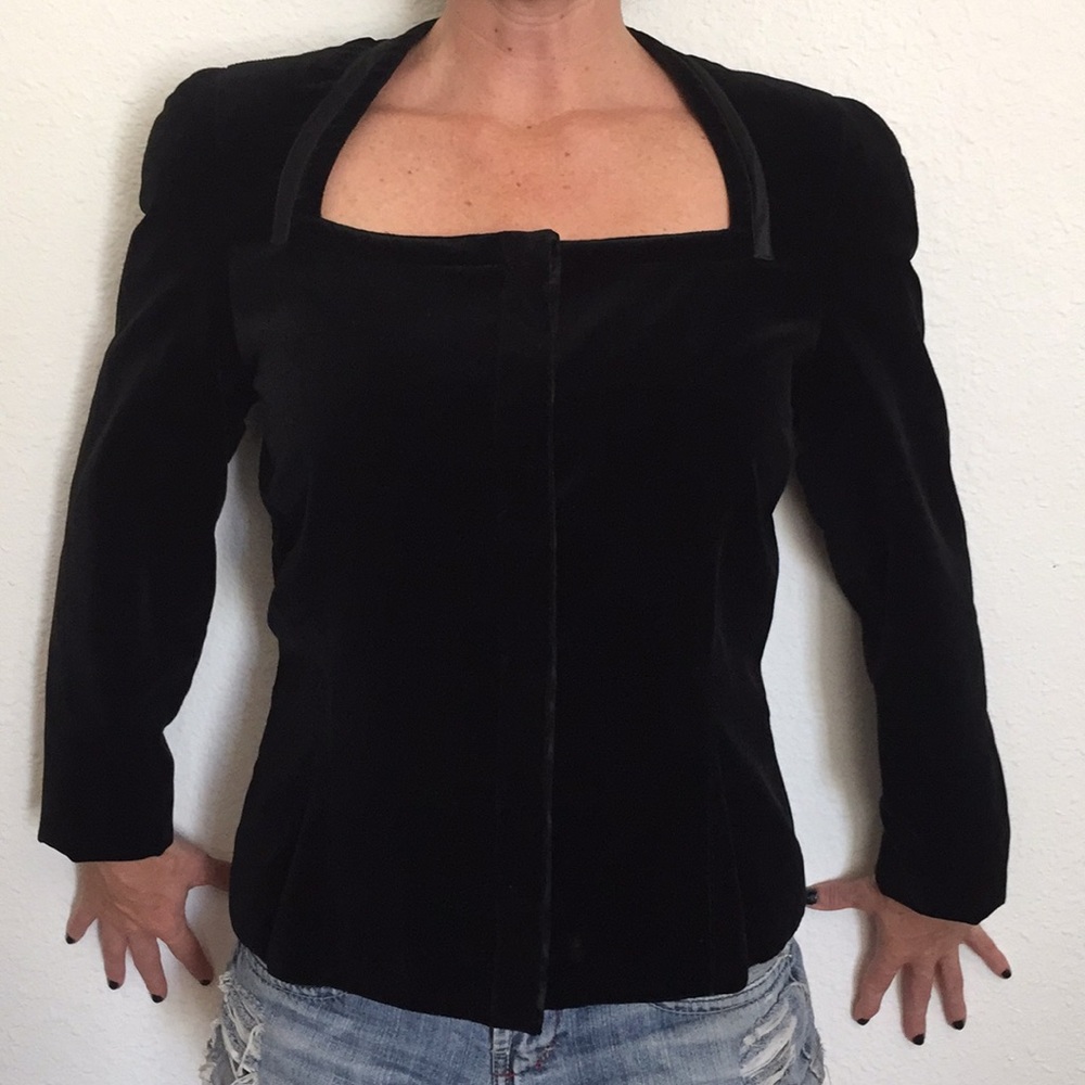 Vintage Gianni Versace Black Velvet Jacket - Picture 2 of 13